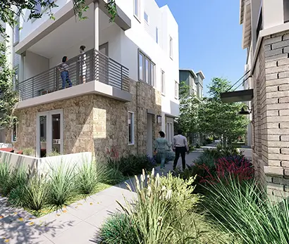 lush landscaping in residential community