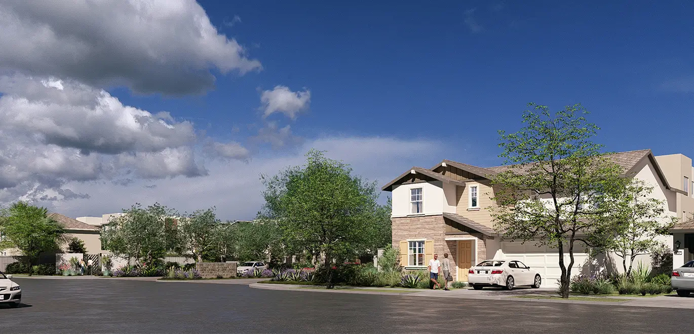 Neighborhood homes surrounded by tree