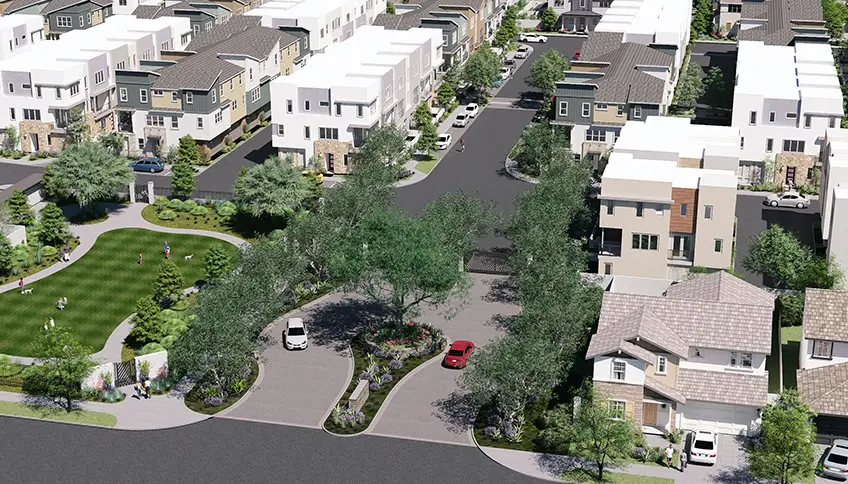 birds eye view of residential neighborhood